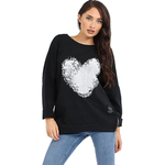 BEAU Fingerprint Cotton Heart Sweater Black