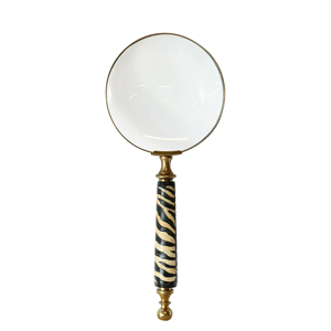 CC INTERIORS Magnifying Glass Tiger Pattern Horn Handle