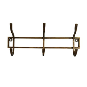 CC INTERIORS Iron 3 Hook in Antique Brass Finish