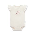 ASTER & OAK Fawn Print Flutter Onesie