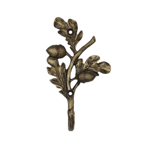 CC INTERIORS Acorn Hook in Antique Brass Finish
