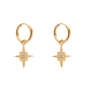 ANTLER Earrings Stella Star Huggie Gold