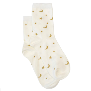 ANTLER Sock Gold Moon & Star