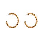 ANTLER Earrings Wooden Bead Hoop