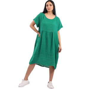 BEAU Charlotte Linen Dress Apple Green