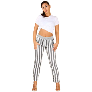 BEAU Denver Wide Stripe Trousers Black