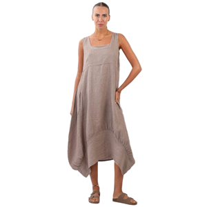 BEAU Gabriella Linen Dress Mocha