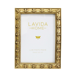 LA VIDA Bee Border Gold Photo Frame 5x7