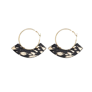 ANTLER Earrings Hide Black Gold Hoop