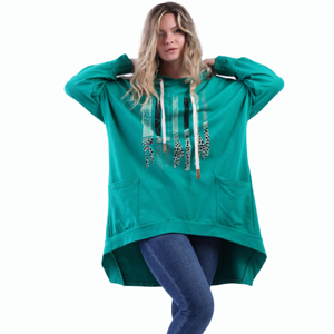 BEAU Brushstroke Hoodie Teal