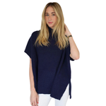 CINNAMON CREATIONS Poncho Roll Neck Navy