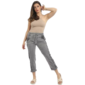 BEAU Camo Side Stripe Trousers Grey