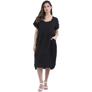 BEAU Charlotte Linen Dress Black