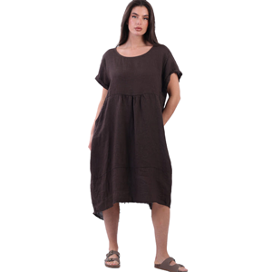 BEAU Charlotte Linen Dress Chocolate