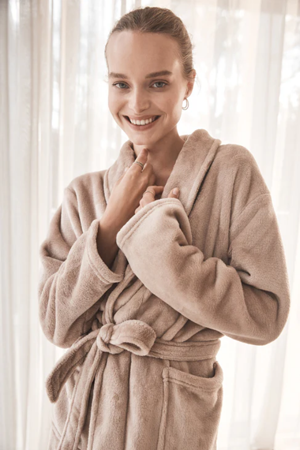 GINGERLILLY Colette Biscuit Plush Robe