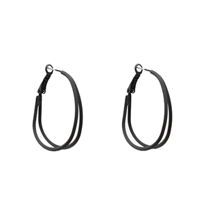 ANTLER Earrings Double Looped Black