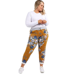 BEAU Denver Trousers Floral Mustard 10-14