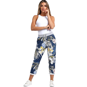 BEAU Denver Tropical Dark Blue Trousers (14-18)