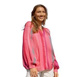 STELLA & GEMMA Dominica Blouse Hot Pink