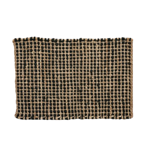CC INTERIORS Doormat Jute Waffle Weave Black & Natural