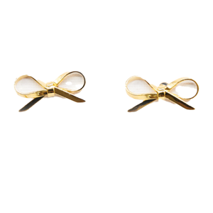 STELLA & GEMMA Earrings Gold Dainty Bow Large