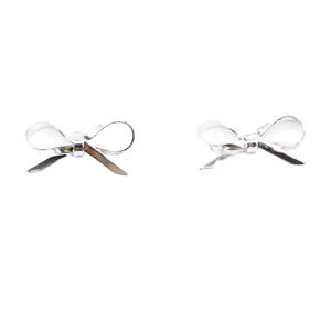 STELLA & GEMMA Earrings Silver Dainty Bow Large