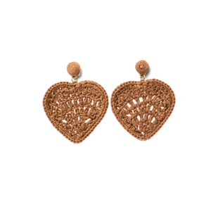 STELLA & GEMMA Earrings Crochet Heart Clay