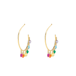 STELLA & GEMMA Earrings Gold Hoops with Rainbow