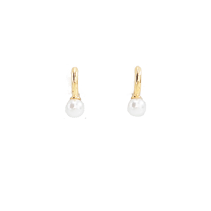 STELLA & GEMMA Earrings Gold Pearl Huggie