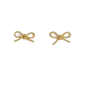 STELLA & GEMMA Earrings Gold Rope Bow