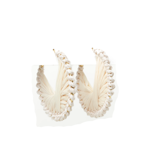 STELLA & GEMMA Earrings Raffia Hoops Cutout Cream