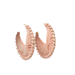 STELLA & GEMMA Earrings Raffia Hoop Cutout Lavender Pink