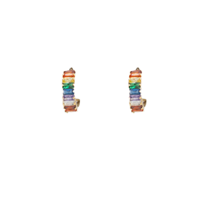 STELLA & GEMMA Earrings Gold Rainbow Huggies