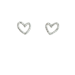 STELLA & GEMMA Earrings Silver Crystal Heart Outline