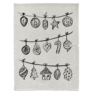 LINENS & MORE Festive Trim Cotton Teatowel 50X70cm