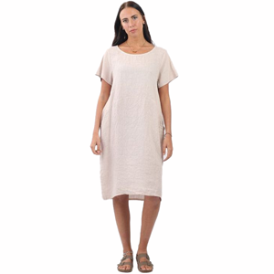 BEAU Fleur Summer Linen Dress Beige