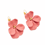 STELLA & GEMMA Earrings Flower Petal Coral with Hook