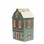 FRENCH COUNTRY Alsace Tea Light House With Shutters Blue