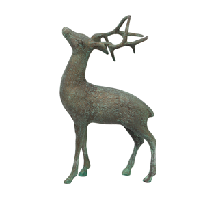 FRENCH COUNTRY Reindeer Head Up Brass Antique