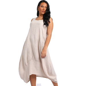 BEAU Gabriella Linen Dress Beige