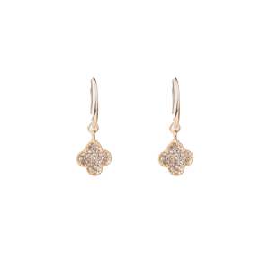STELLA & GEMMA Earrings Crystal Flower Gold Drop