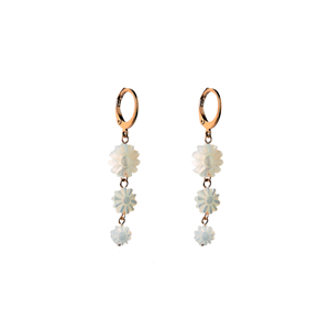 STELLA & GEMMA Earrings Gold Hoop Shell Flowers