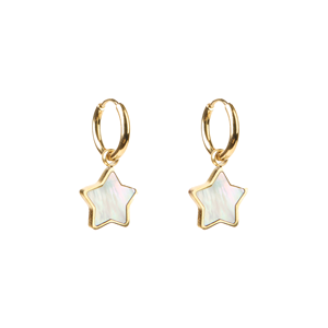 STELLA & GEMMA Earrings Gold Hoop Shell Star