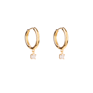 STELLA & GEMMA Earrings Gold Hoop Hanging Crystal