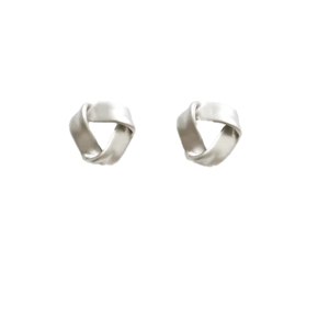 STELLA & GEMMA Earrings Matt Silver Infinity Triangle