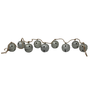 FRENCH COUNTRY Jingle Bell Garland Crackle Grey
