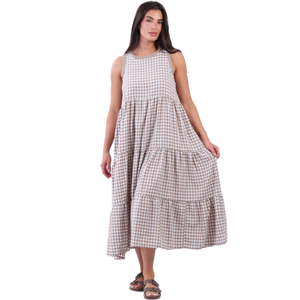 BEAU Jordyn Gingham Dress Mocha