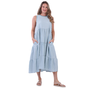 BEAU Jordyn Gingham Dress Sage