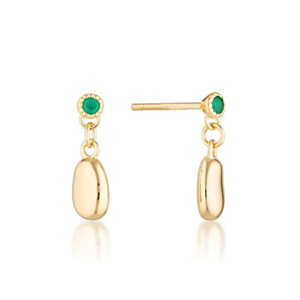 LINDA TAHIJA Earrings Alga Green Onyx Gold