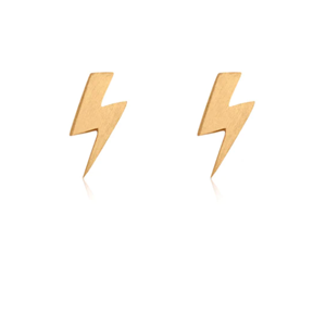 LINDA TAHIJA Earrings Lightning Bolt Stud Rose Gold